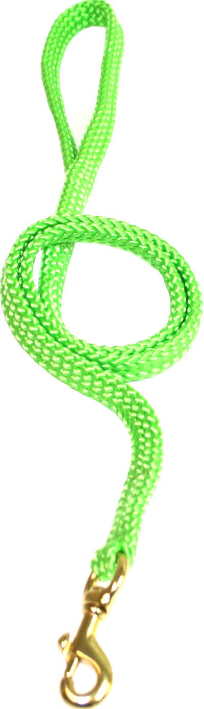 Lone Wolf Flat 5/8 Braided Rope Lead with Snap LIME