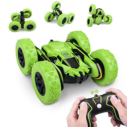 UNIROI Coche Teledirigido, 2.4GHz Stunt RC Car para Niños, Doble Lado Rotación de 360 Grados de Alta Velocidad con Batería de Repuesto y Destornillador - UNB2802