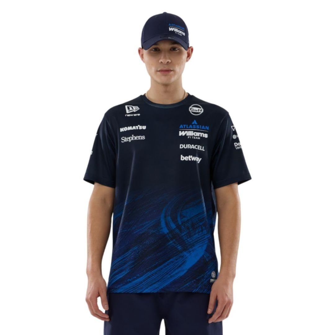 New Era Williams Racing F1 Team, oficjalna kolekcja 2026, Team Tech, koszulka, koszulka, koszulka, granatowa