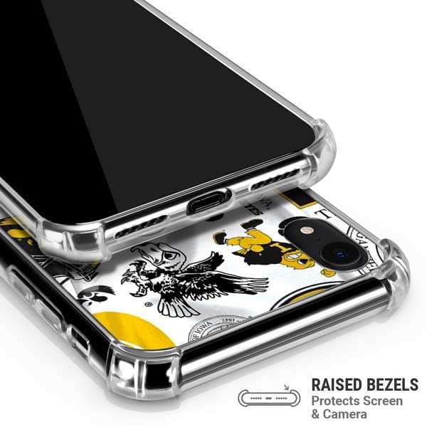 Skinit Clear Phone Case Compatible with iPhone XR - Officially Licensed University of Iowa Hawkeyes Pattern Design