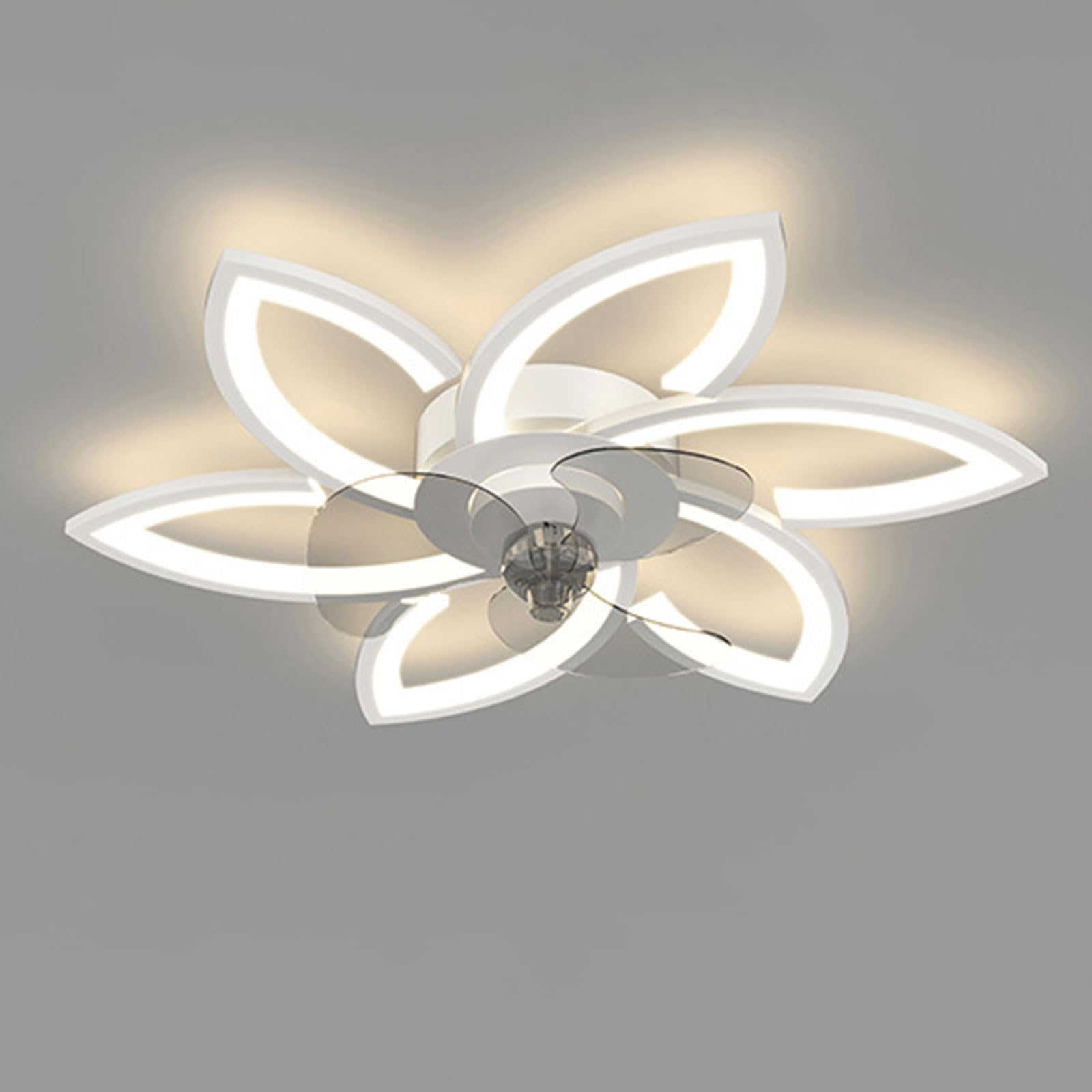 SXDMOUBK Modern 31in Ceiling Fans With Lights And Remote Dimmable LED Fan Light Flush Mount For Bedroom Lounge Room Living Mute 6 Wind Speeds