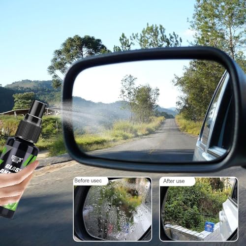Image of Oil Film Cleaning Brush with Car Glass Anti-Fog Spray - Windshield Defogger and Stain Removal Kit for Exterior Window Cleaning, Anti-Mist Oil Film Remover for Car Glass and Mirrors
