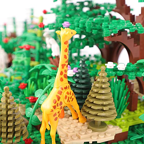 Myste Custom Tropischer Regenwald mit Grundplatte & Zubehör, 688 Teile DIY Dschungel Botanische Bausteinspielzeug mit… – Bild 6