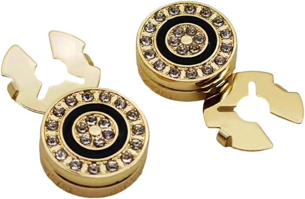 10pcs Brass Round Cuff Button Cover Cuff Links for Wedding Formal Shirt Mens Formal Button Covers Imitation Cufflinks image 3