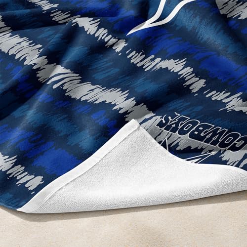 Image of Northwest NFL Dallas Cowboys Oversized Microfiber Beach Towel, 60 x 70 Inches - Quick Dry, Sand Resistant, Lightweight, Highly Absorbent, Shibori Design