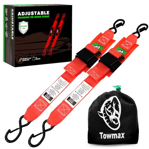 Bootsspanngurte für Anhänger, 0,5 kg, Bootsgurte mit Sicherheitsschloss, 5,1 x 121,9 cm, verstellbarer Bootsanhängergurt (2 Stück) – Bootsgurte für Anhänger, Jetski, Kajak (rot)