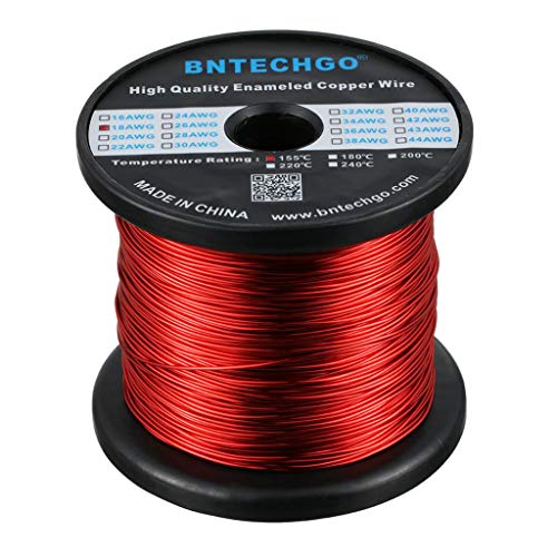 Image of BNTECHGO 18 AWG Magnet Wire 3 lb Red Enameled Copper Wire 0.0393 inch(1.00mm)