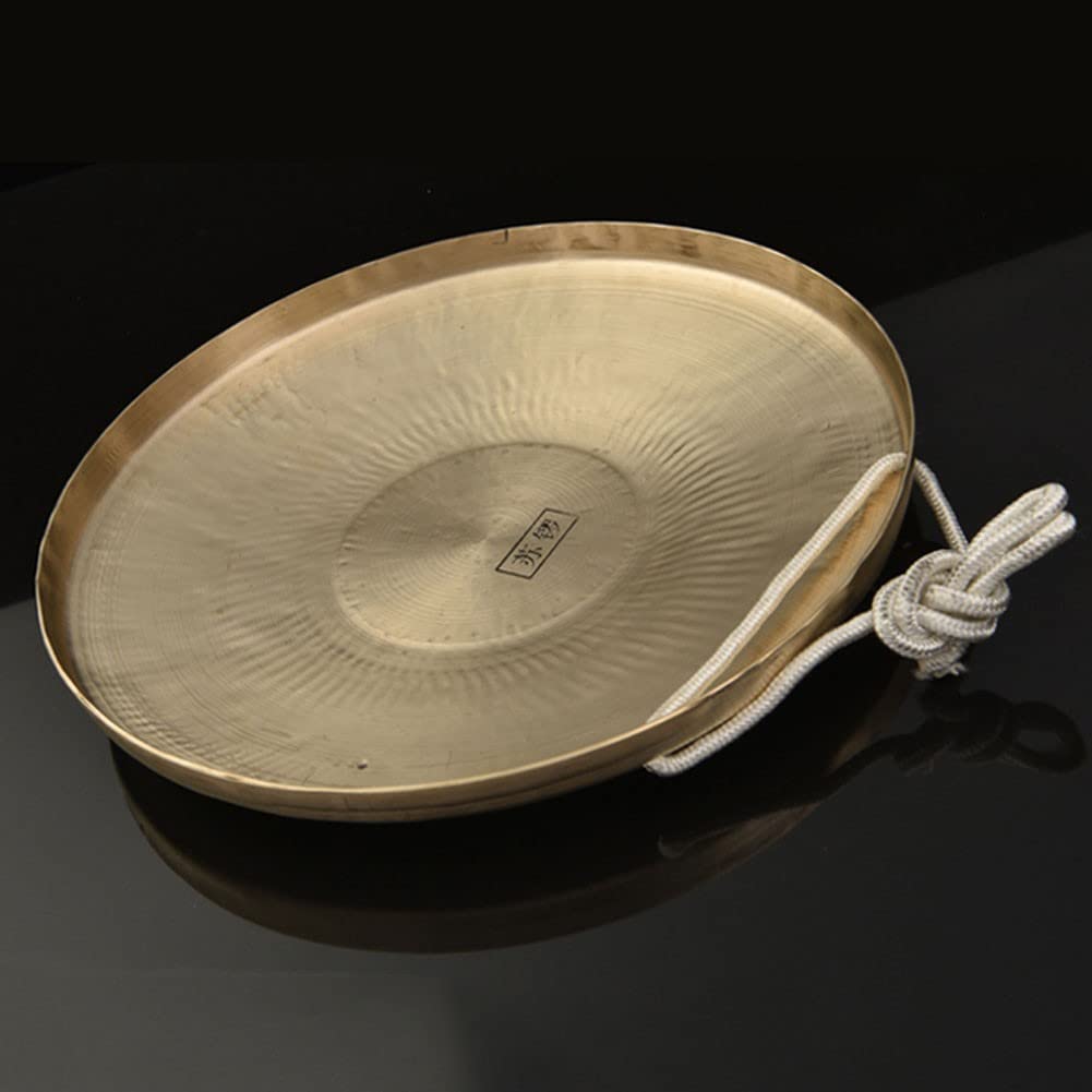 Gong in ottone da 30 cm, strumento a percussione realizzato a mano in rame, perfetto per chiesa, lirica e gruppi musicali, piatto resistente per batteria e ritmo