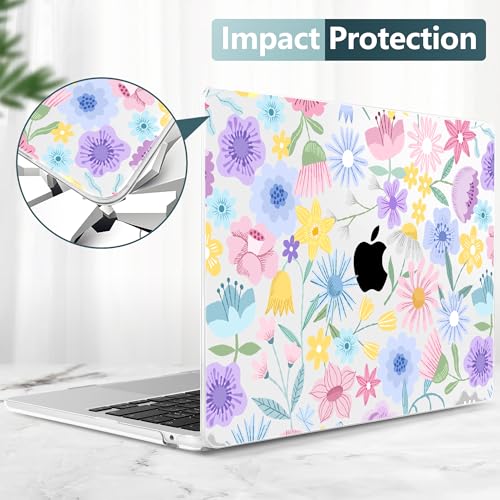 TWOLSKOO for MacBook Air 13 inch Case M5 2026 M4 2025 M3 M2 2024-2022 A3449 A3240 A3113 A2681, Plastic Hard Shell & Keyboard Cover & Type C for MacBook Air 13.6 inch Case, Spring Blooms by TWOLSKOO - Used condition - Image 6