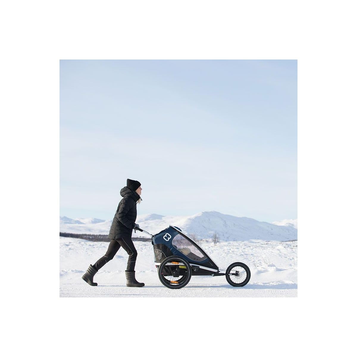 Hamax - Outback Jogger Kit Nero - Ruota da 16 pollici - Freno a Mano - Cinghia di sicurezza - Telaio in alluminio leggero - Stabilità ottimale - Comfort per bambini - Compatibile con rimorchio Outback