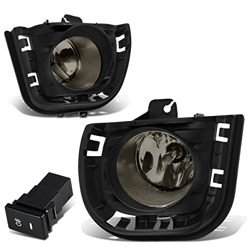 Auto Dynasty Fog Lights Assembly Compatible with 2014 2015 2016 Scion tC Front Bumper Driving Fog Lamps w/Switch and Bezel, Driver and Passenger Side, Smoked Lens
