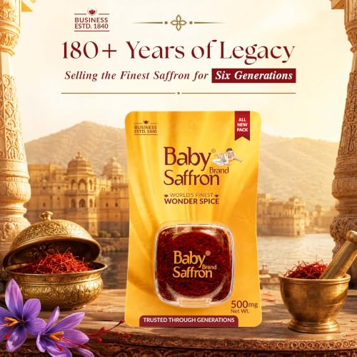 Image of Baby Brand Saffron Original Mongra Kesar /Keshar | Grade1 ISO 3632 Tested | Natural Colour & Aroma | For Pooja Tilak, Pregnant Women, Kids, Food, Period Pain, Skincare & Health | 500mg(0.5g), Pack Of 1