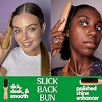 GranNaturals Boar Bristle Slick Back Hair Brush - Soft/Medium Smoothing Hairbrush to Style, Polish, & Lay Hair Down Flat to Create a Sleek Frizz Free Hairstyle for Women and Men - Wooden Handle - Image 2