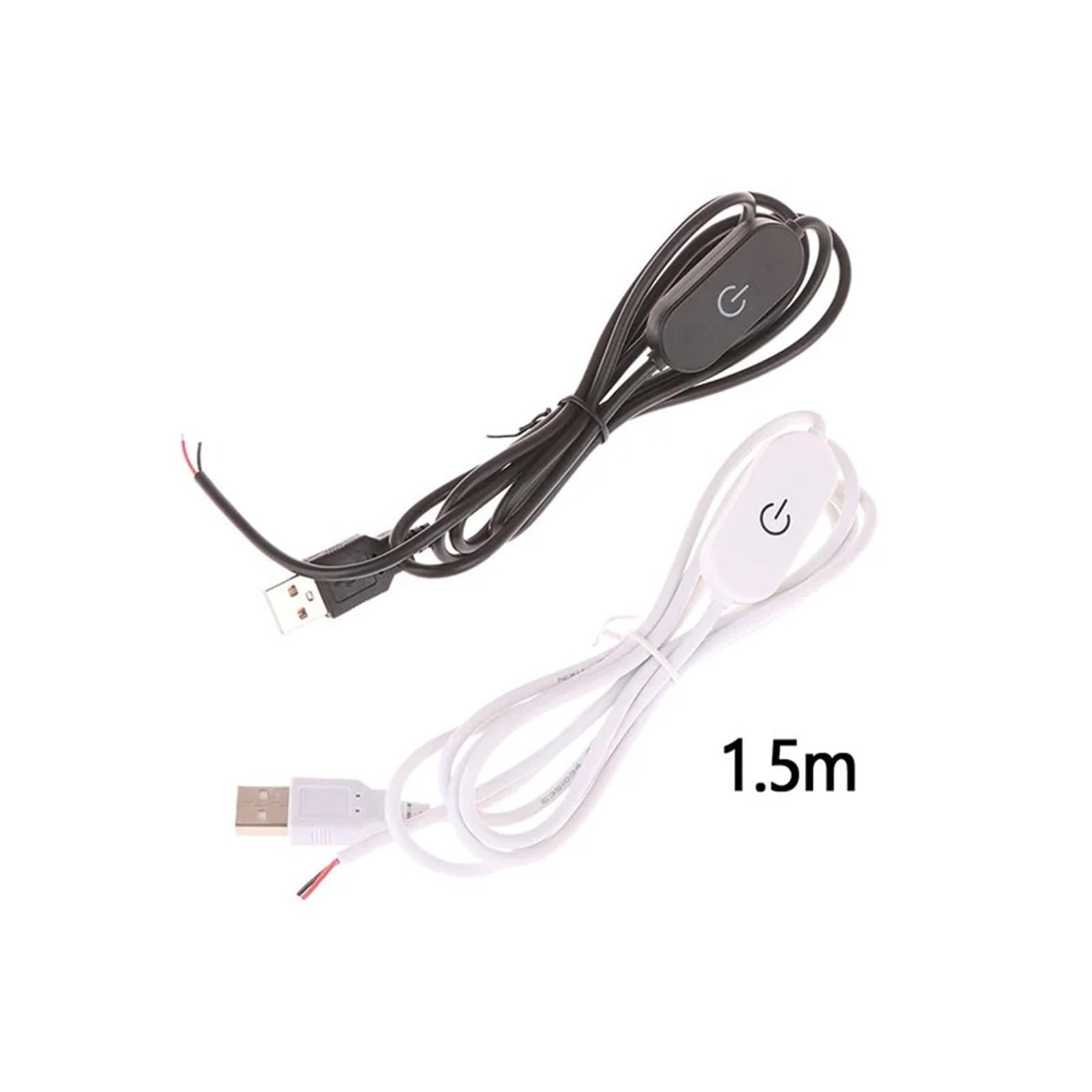 Cavo interruttore dimmer tattile 2A 5V U da 1,5MU Controller dimmer con uscita da 2,0A a 2 fili(Black)