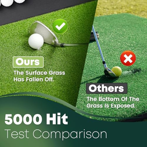 Integrated Golf Hitting Mat with Curved Ball Tray 5x4ft 26mm - image 3