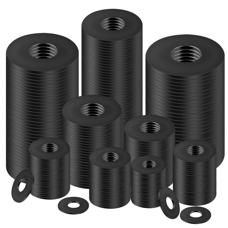 Hexizexi 60 Pcs Black Washers M12x20mm Black Stainless Steel Washers