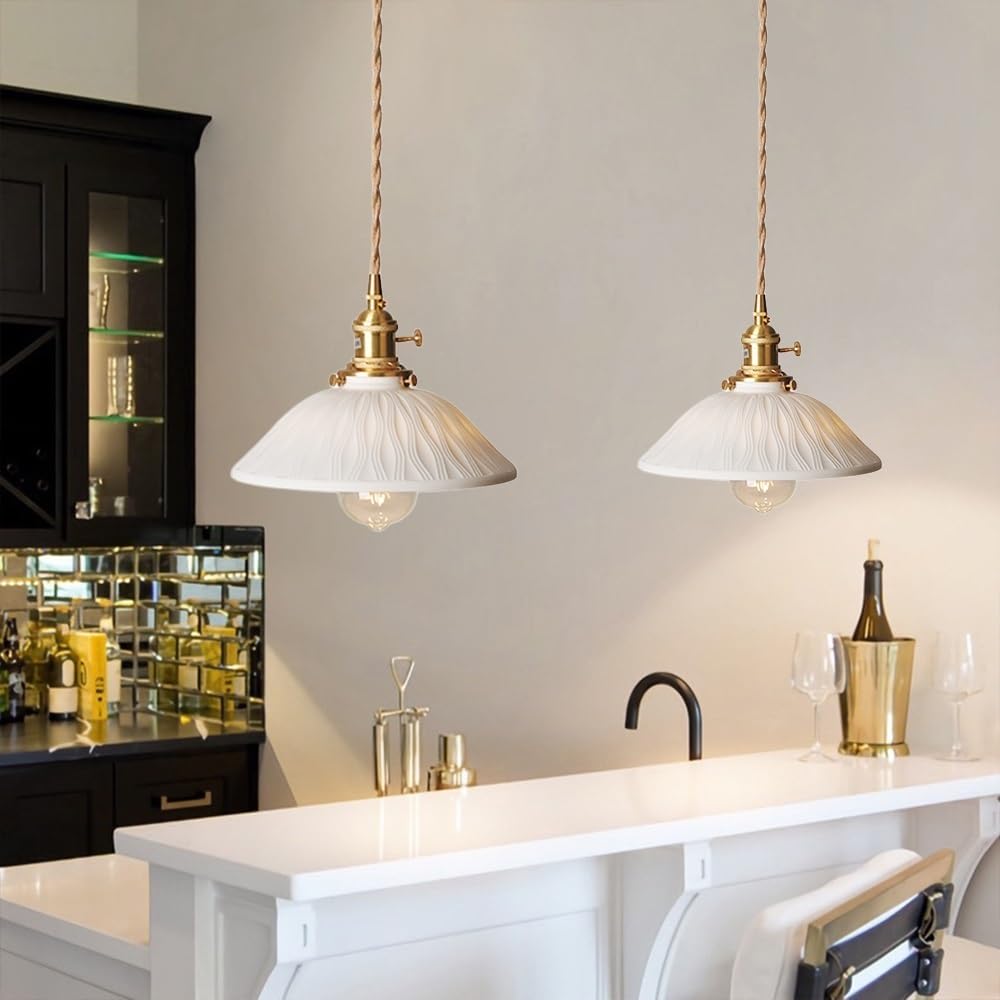 Jadssox Biała ceramiczna lampa wisząca Gold wisząca lampa sufitowa