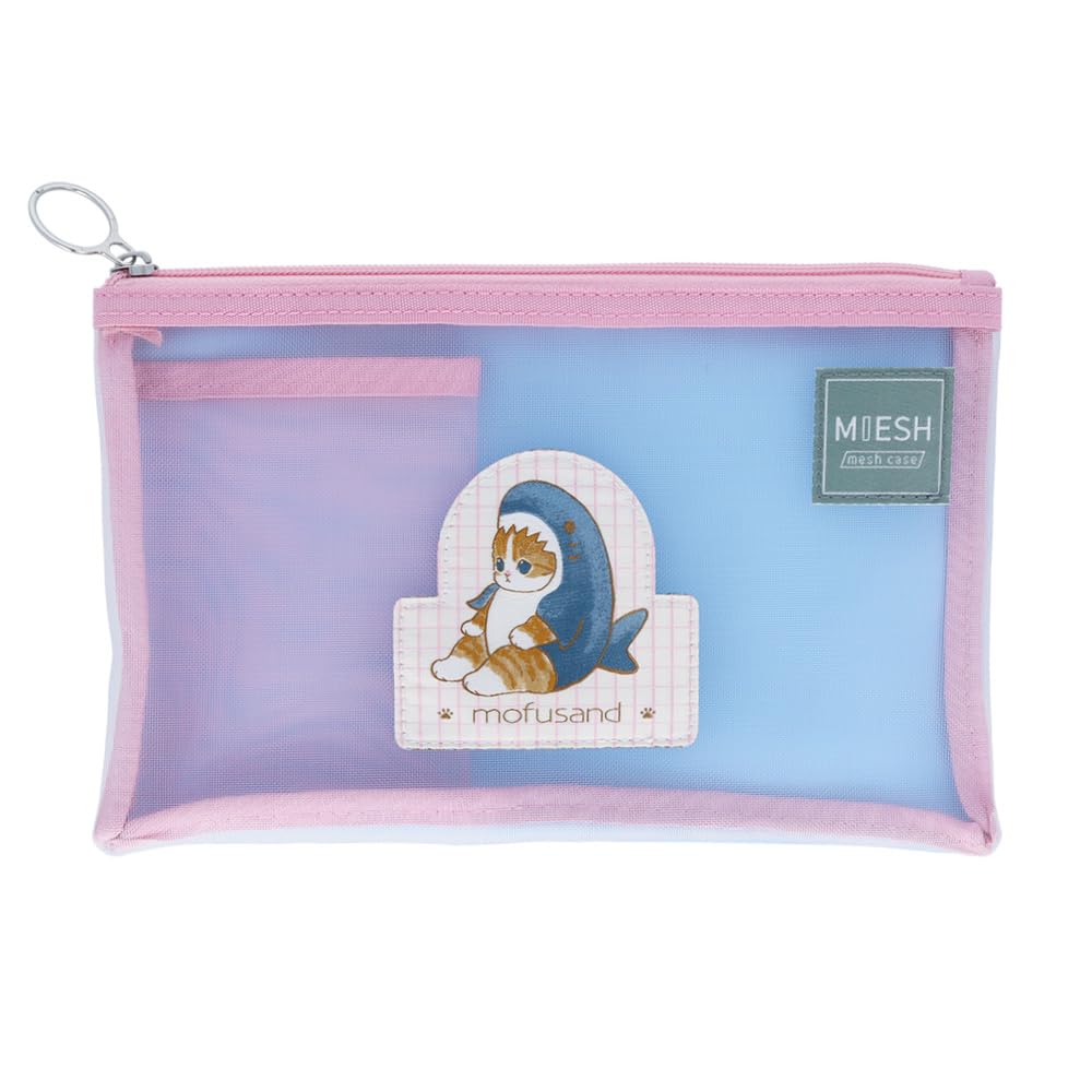 Sunstar Stationery Mofusand Pencil Case, Mesh, B6, Shark Nyan, S8726450