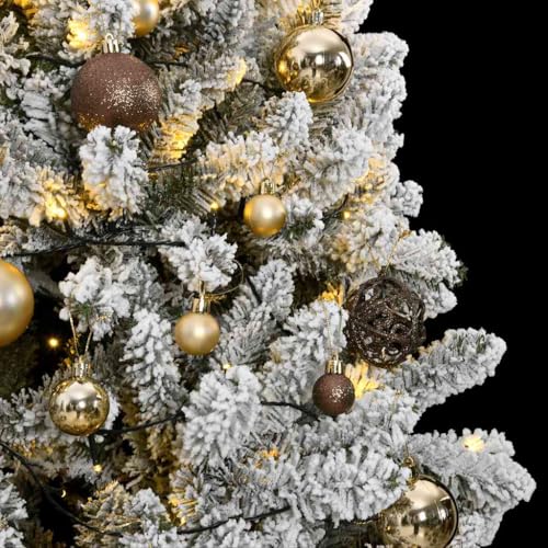 Árbol de Navidad Artificial sin Enredos de Cables con 300 Luces y Bolas 4