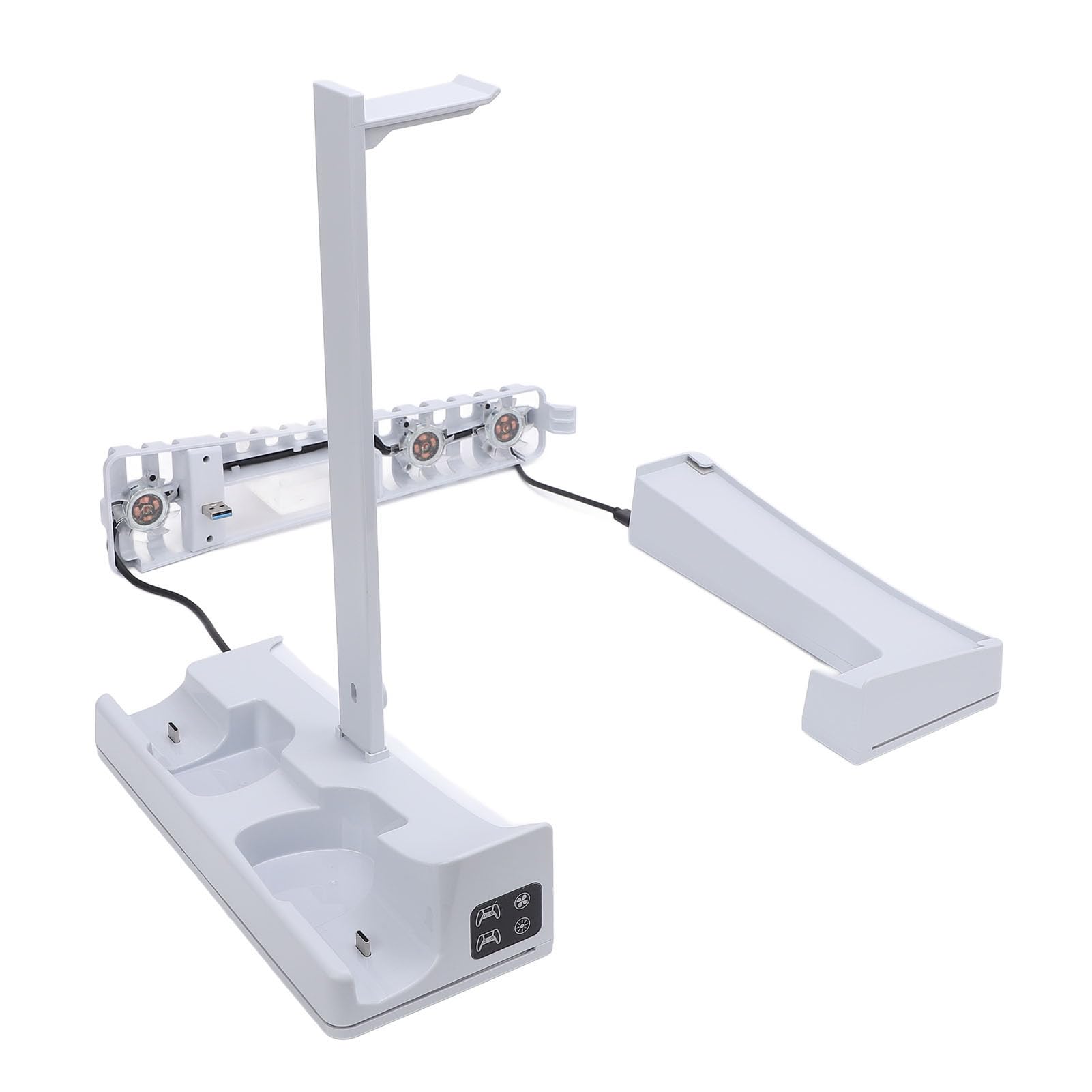 Fabater Supporto per Stazione di Raffreddamento Orizzontale con Ventola di Raffreddamento a 3 velocità Regolabili per Illuminazione RGB della Console Digitale a Disco Sottile
