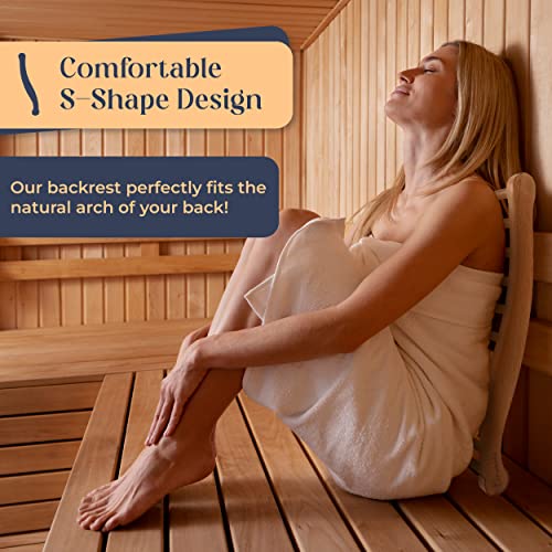 Pasithea Canadian Red Cedar Sauna Backrest - Slip-Resistant, Non-Toxic, Comfortable S-Shape Design - Sauna Chair With Back, Sauna Accessories For Any Barrel Or Infrared Sauna (Pack Of 1) #TOP3