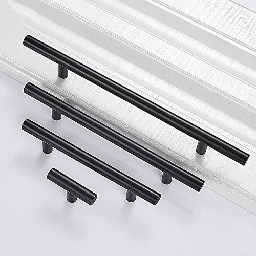 Tirador de puerta negro largo para armarios de cocina, cajón y ventanas con centros de 512 mm 6