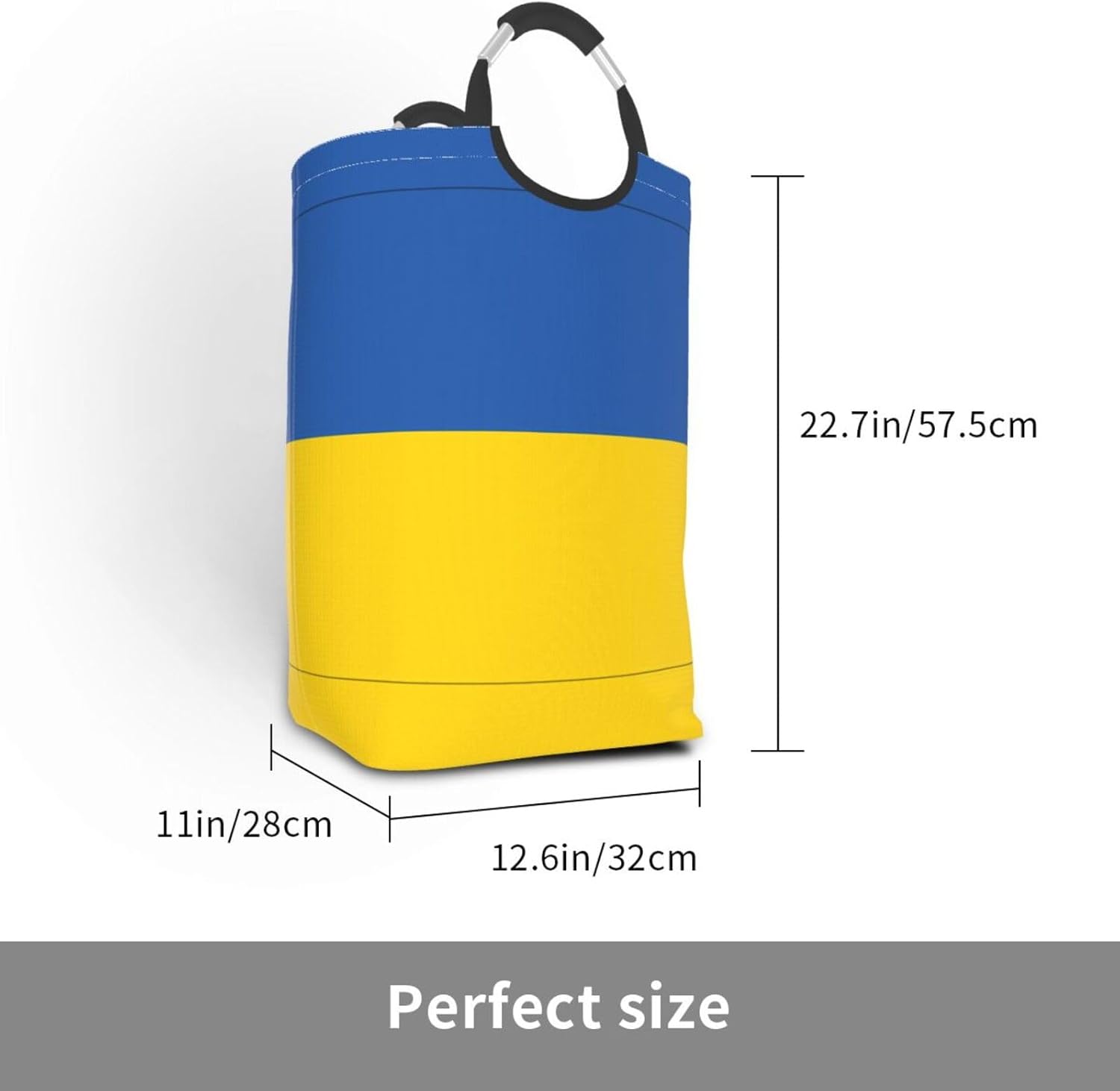 Flag of Ukraine Foldable storage bag, 50L capacity, suitable for laundry room, dormitory bedroom, dirty clothes storage basket.