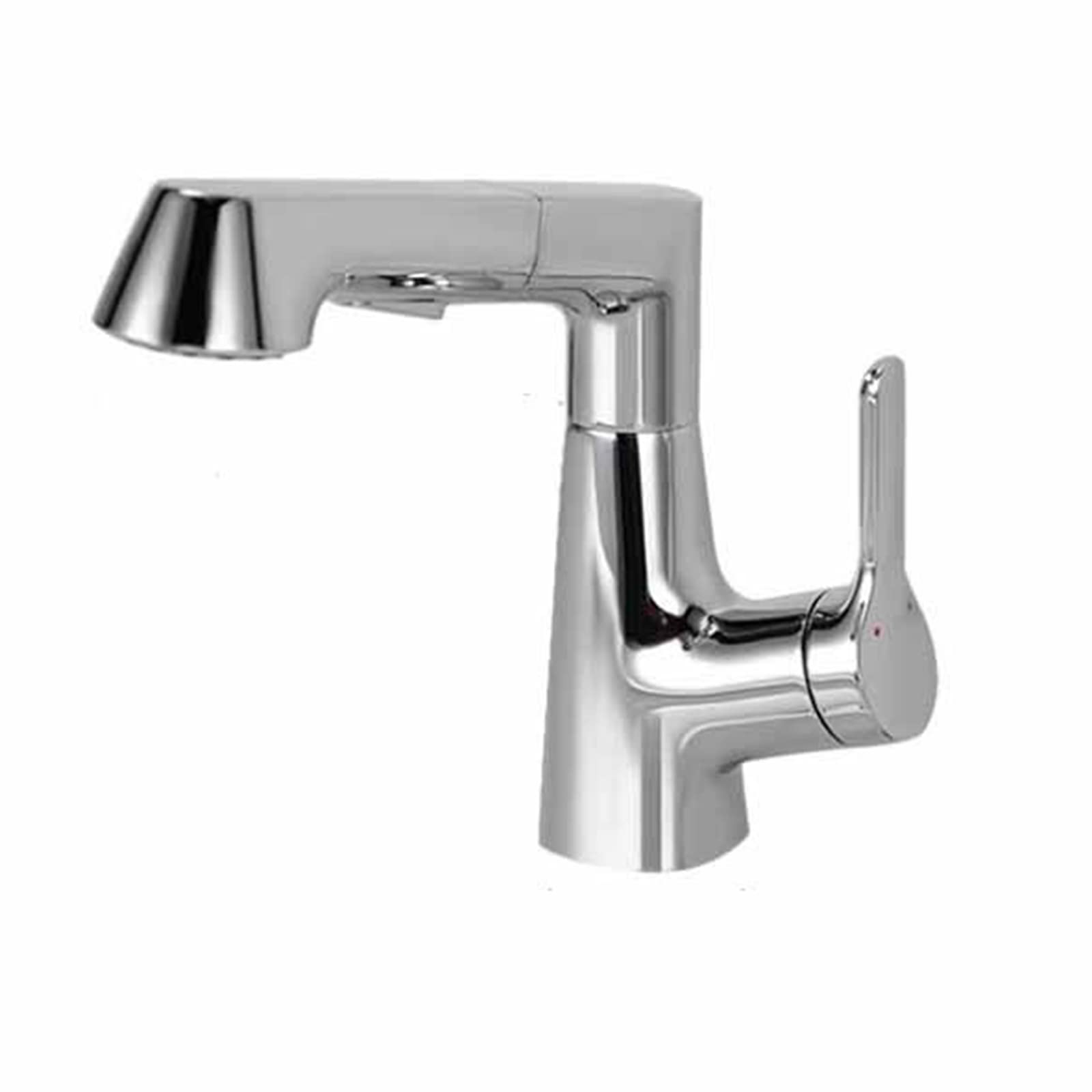 Bathroom Sink Faucet with Pull Down Sprayer Liftable Brass hot and Cold Single Handle Hole Retractable, for,Grey(Silver)