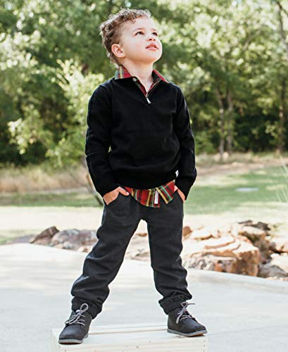 Image of RUGGEDBUTTS Baby /Toddler Boys Pullover Quarter-Zip Sweater