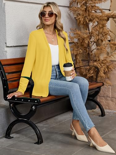 Image of Heymoments Lightweight Open Front Cardigan Sweater for Women Long Sleeve Causal Bolero Button Down Soft Outwear Tops