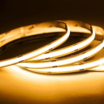 COB Led şerit 5metre 12V 320LED/m 3000K sıcak beyaz 10W 8mm IP20 aydınlatma ışık hortum kendinden yapışkanlı [Enerji Sınıfı A]