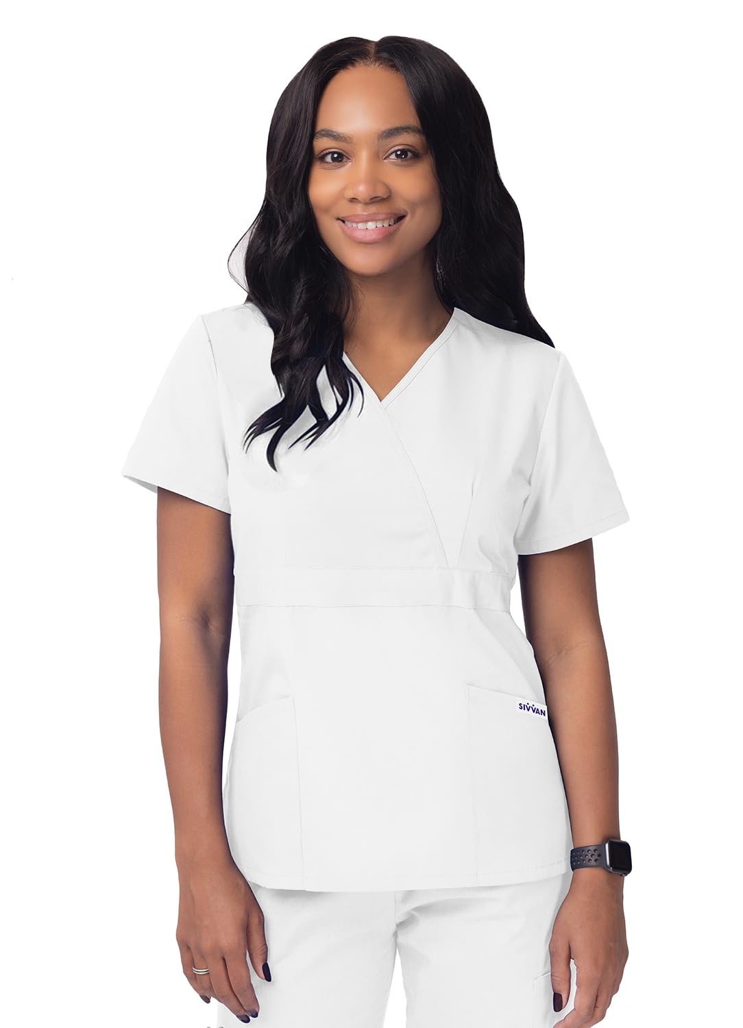 Sivvan Women's Scrubs Mock Wrap Top (Available in 15 Colors) — view 19