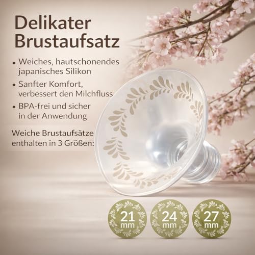 Neno Uno Milchpumpe Elektrisch Tragbare – Milch Pumpe Kabellos – Muttermilch Abpumpen mit Elektrischer Brustpumpe – mit 2 Milchbeuteln & Sauger – 6 Modi & 9 Stufen – BPA-frei – LED-Anzeige