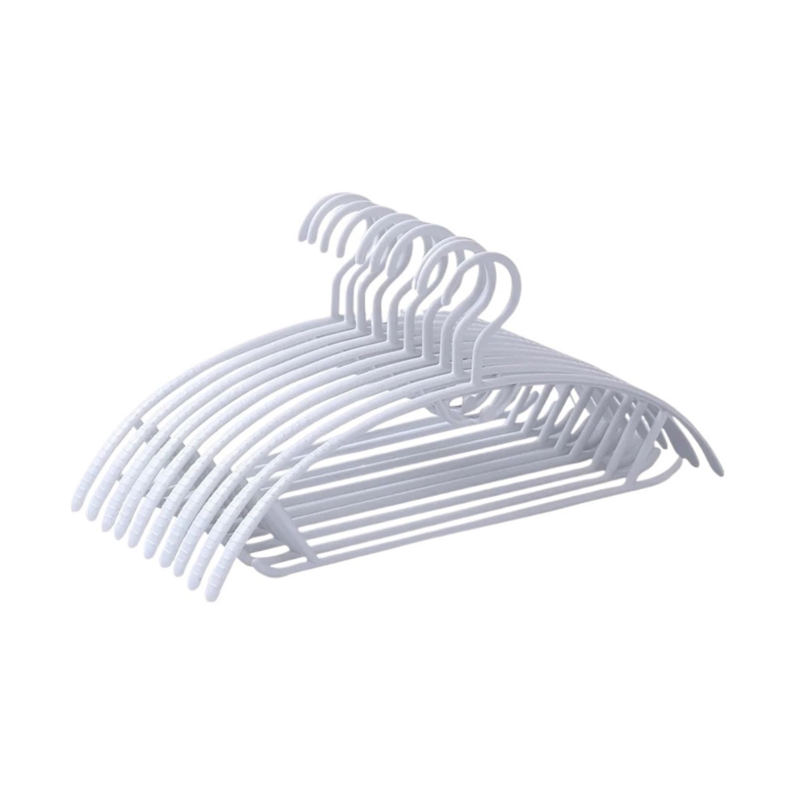 Clothes Hangers Plastic Non-slip Semicircle Coat Drying Racks(10Pcs White)