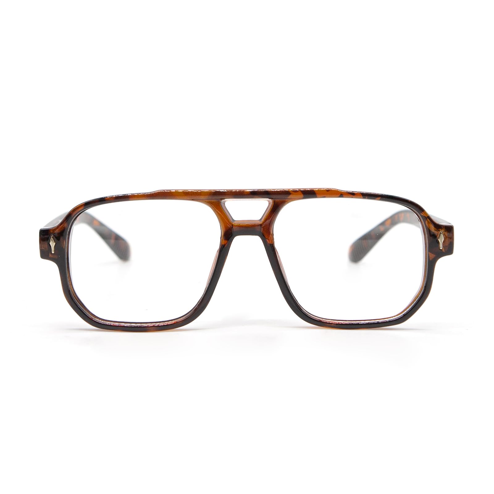 LJCZKA Pilot Blue Light Blocking Glasses Women Men 70s Retro Square Frame Oversized Computer Eyeglasses Anti Glare Clear Lens (Tortoise)