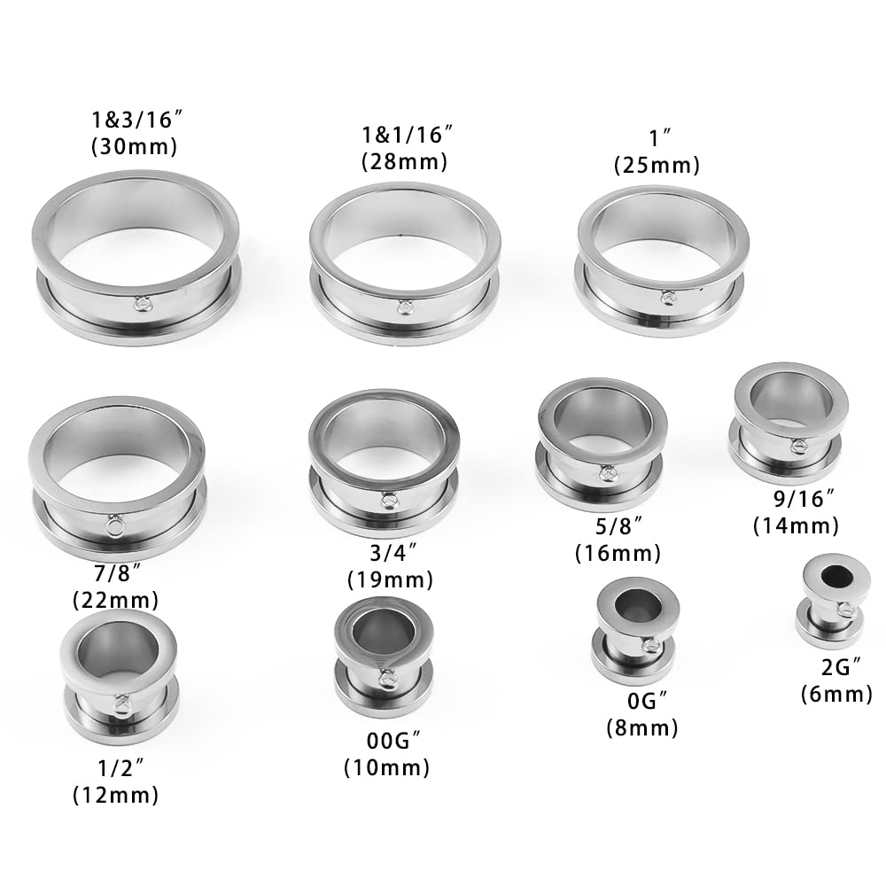 Vankula DIY Dilatatori Lobo Double Flared tunnel dilatatore orecchie 4 pz/ 6 pz in Acciaio inossidabile lobi piercing espansori Gioielli Uomo Donna 6mm a 25mm