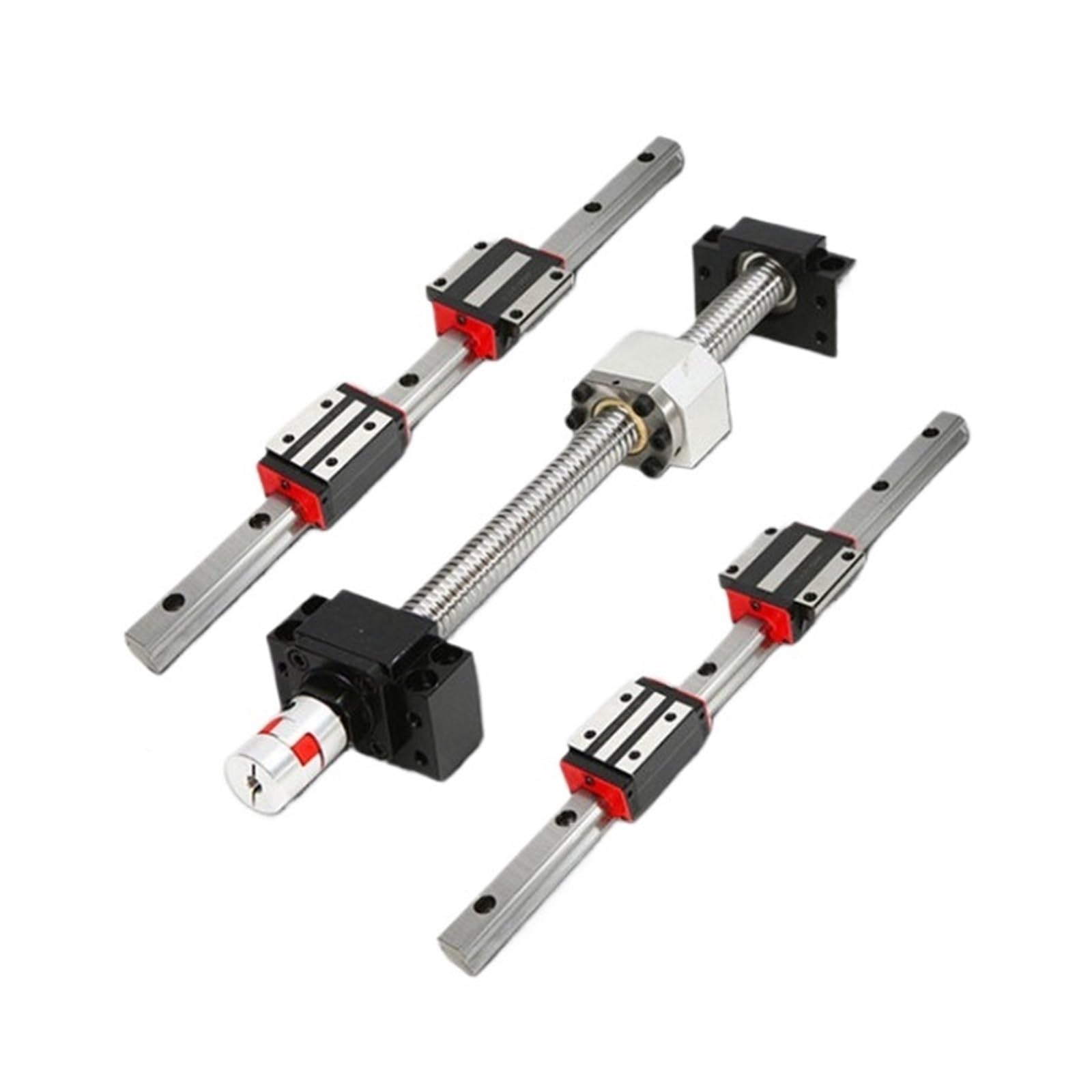Metal Ball Screw nut end Processing 4PC HGH25CA Carriage +2PC HGR25 150-1000mm Linear Square Guide Rail+SFU2010 Ball Screw+BKBF15+Coupling+DSG20H(650mm)