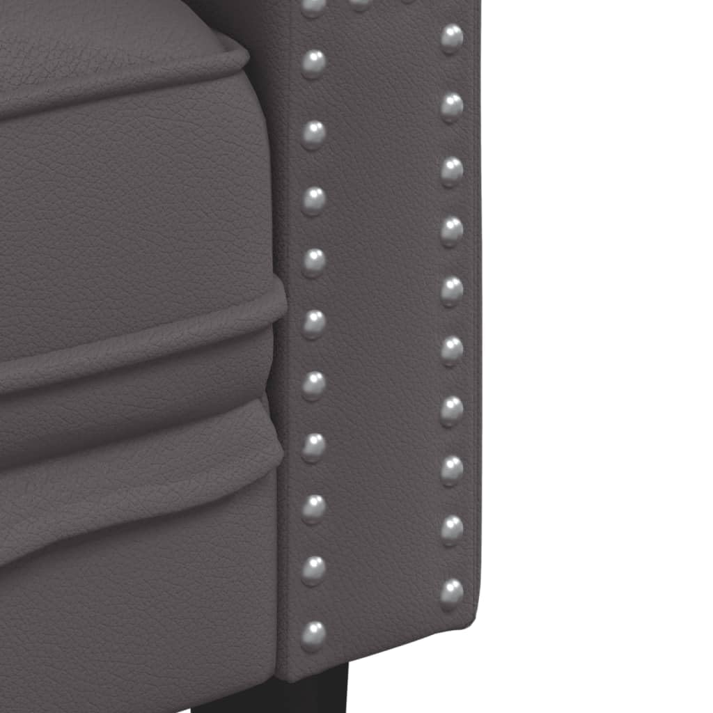 vidaXL Chesterfield-Sofa 3-Sitzer Grau Kunstleder