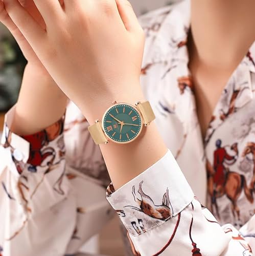 Image of IIK COLLECTION Watches for Women Round Dial |Analogue Quartz Movemnet Ladies Watch|Long Battery Life|Leather Bracelet Strap|Buckle Lock Clasp Safety Watches for Girls