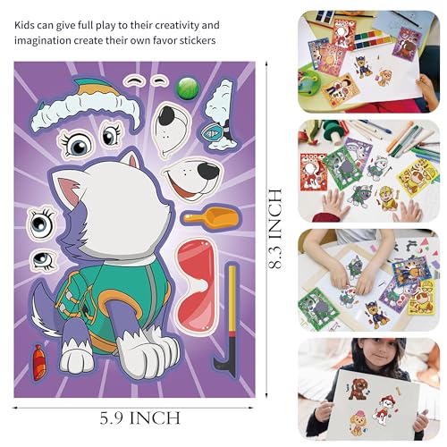 image for 16 Sheets Paw Sticker Variety Set for Kids Toddlers,Patrol Stickers Pa