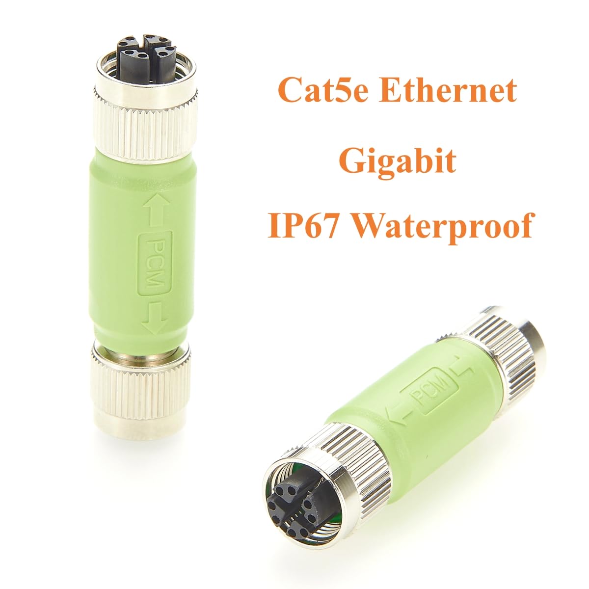 M12 X Code 8 Pin Cat5e Ethernet Connector 1000Mbps Female to Female Inline Coupler IP67 Gigabit Network Gender Changer Shielded for PROFINET, EtherNet/IP, Modbus TCP (1PCS)