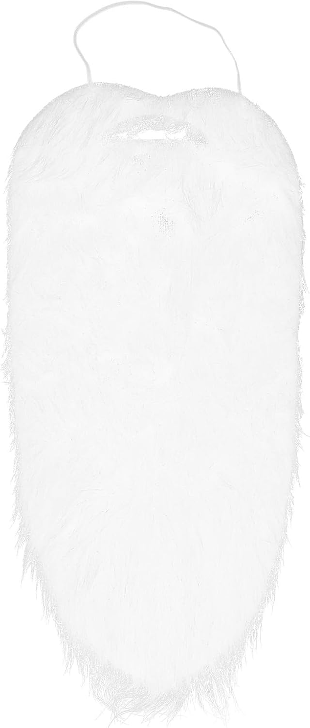 Halloween Fake Beard White Plush Costume Accessory for Men and Adults Lightweight Pirate Facial Hair for Party Dress up