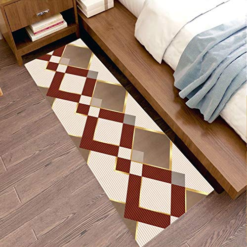 Tapis de couloir lavable et antidérapant en polyester doux 1x1m - 3