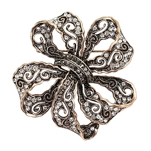AAOCLO Broches broche retro em forma de flor de diamantes de imitação de estilo boémio, broche de joalharia de festa de longa duração galvanizado, broche de decoração de roupa para mulher broches