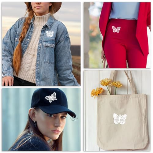 Sliverdew 579931_1_FYDR9B6E 32 Pcs White Lace Butterfly Applique Embroidery Organza Fabric Embroidery Butterflies Patches Sew Iron thumb #6