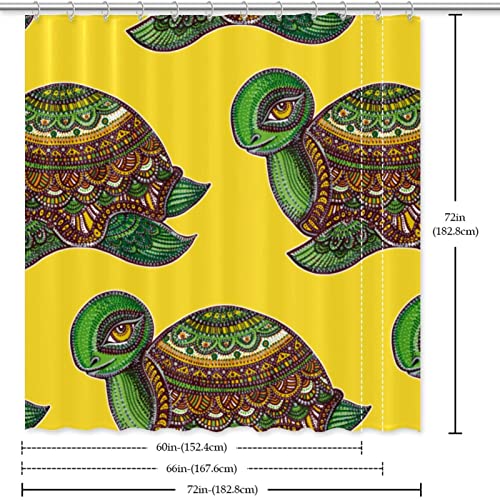 Rideau de douche anti éclaboussures tortue bohème 152x183 cm lavable en machine