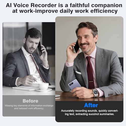 Image of AI Voice Recorder, Note Voice Recorder Transcribe & Summarize with AI Technology, App Control Supports 152 Languages, Magnetic Case 64GB Memory Audio Recorder for Lectures, Meetings, Interviews, Calls