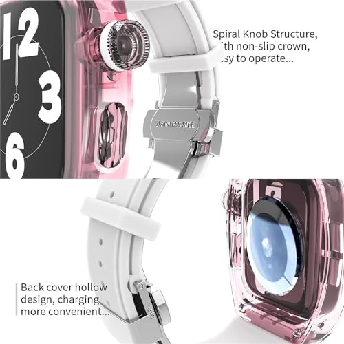 Kit de remplacement Apple Watch 45mm 44mm avec bracelet transparent - 5