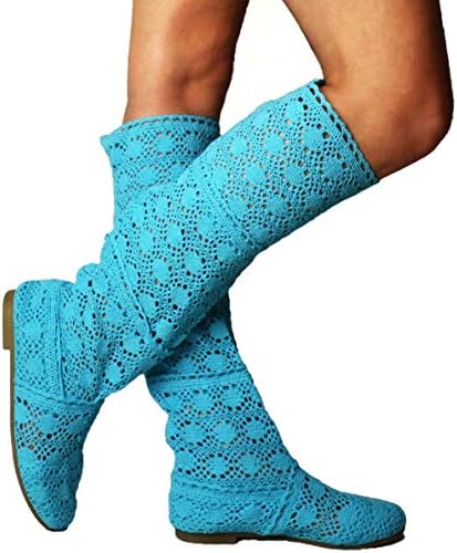 ORANDESIGNE Sommerstiefel Damen - Boho Stiefeletten Mit Lochmuster & Reißverschluss
