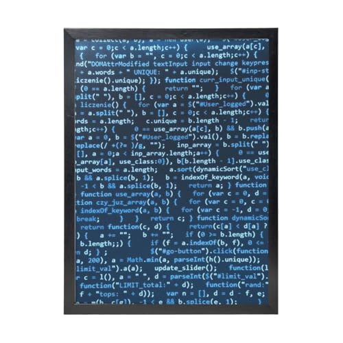 Codage cool impressions d'art mural cadre noir pour décoration de bureau tech